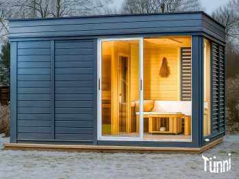 Saunahaus 3.0m x 4.0m, mit Duschraum- und Lounge, Gartensauna Lieferumfang, Saunahaus Detailbeschrieb und Volumen, Gartensauna, Aussensauna, Saunahaus, Saunahaus Schweiz, Saunahaus kaufen, Sauna Beratung
