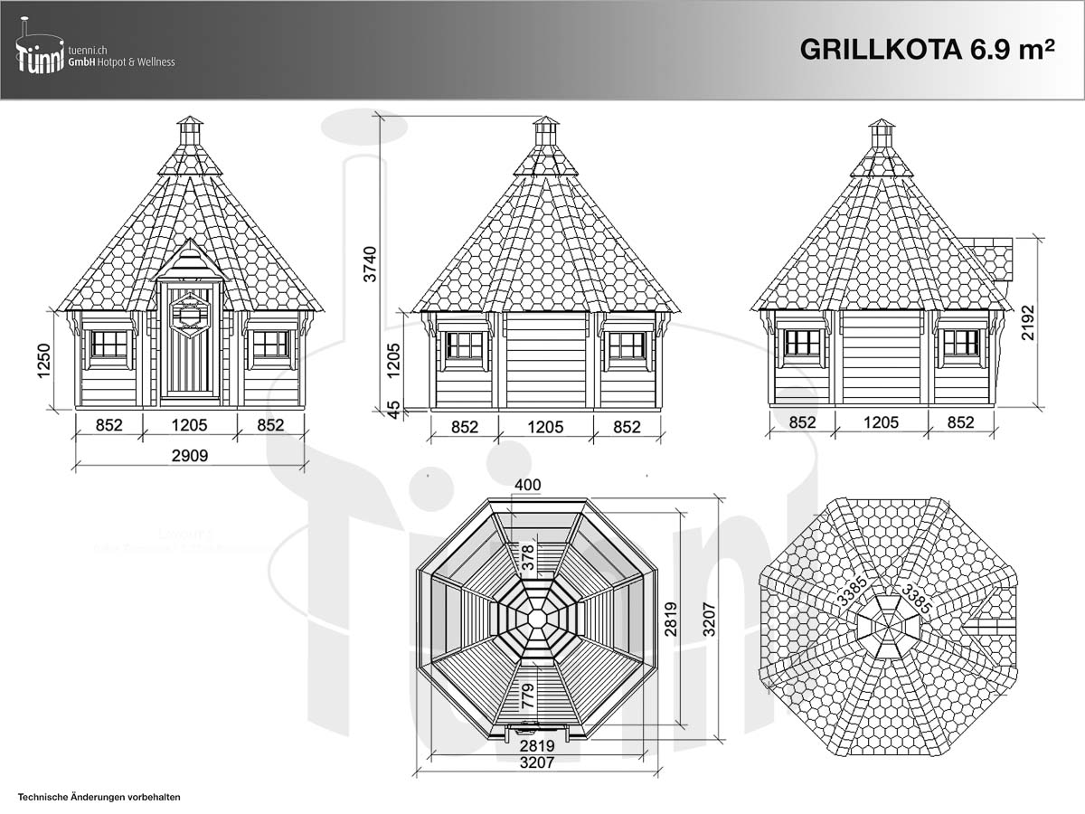 Zeichnung  Grillkota 6.9 m²