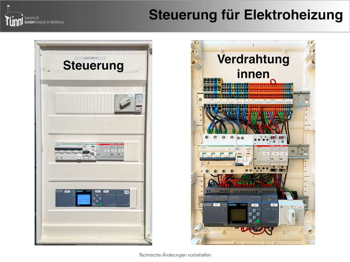 Schaltschrank mit Steuerung für Hotpot Elektroheizung
