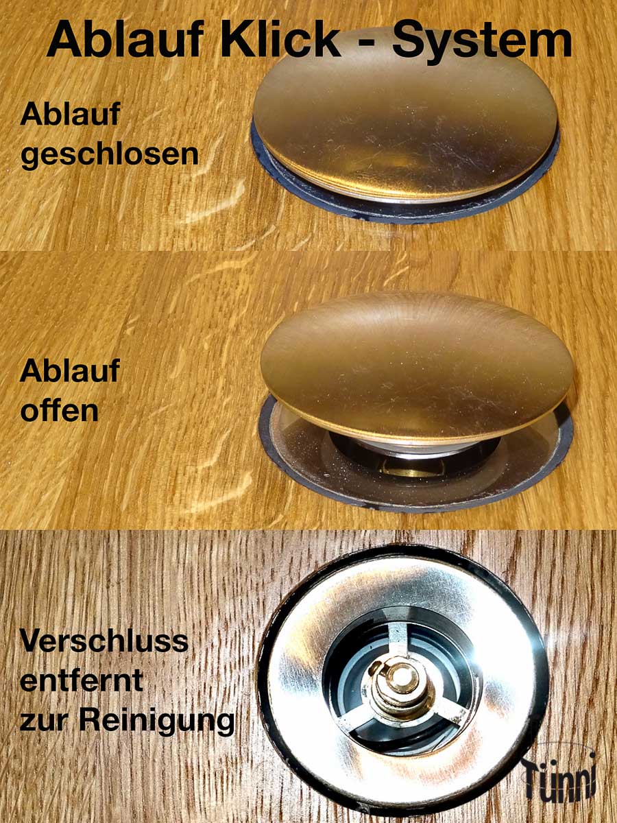 Ofuro Holzbadewanne Ablauf- Ventil