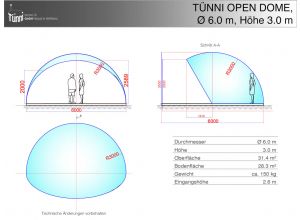 OPEN DOME, Ø 6 m, Höhe 3m