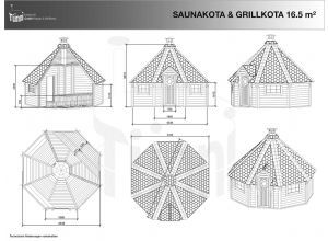 Zeichnung 16.5 m² Saunakota & Grillkota