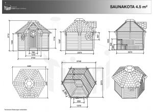 Zeichnung 4.5 m² Saunakota