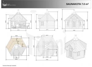 Zeichnung 6.9 m² Saunakota