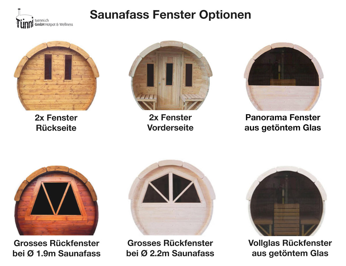 Saunafass Fenster Optionen