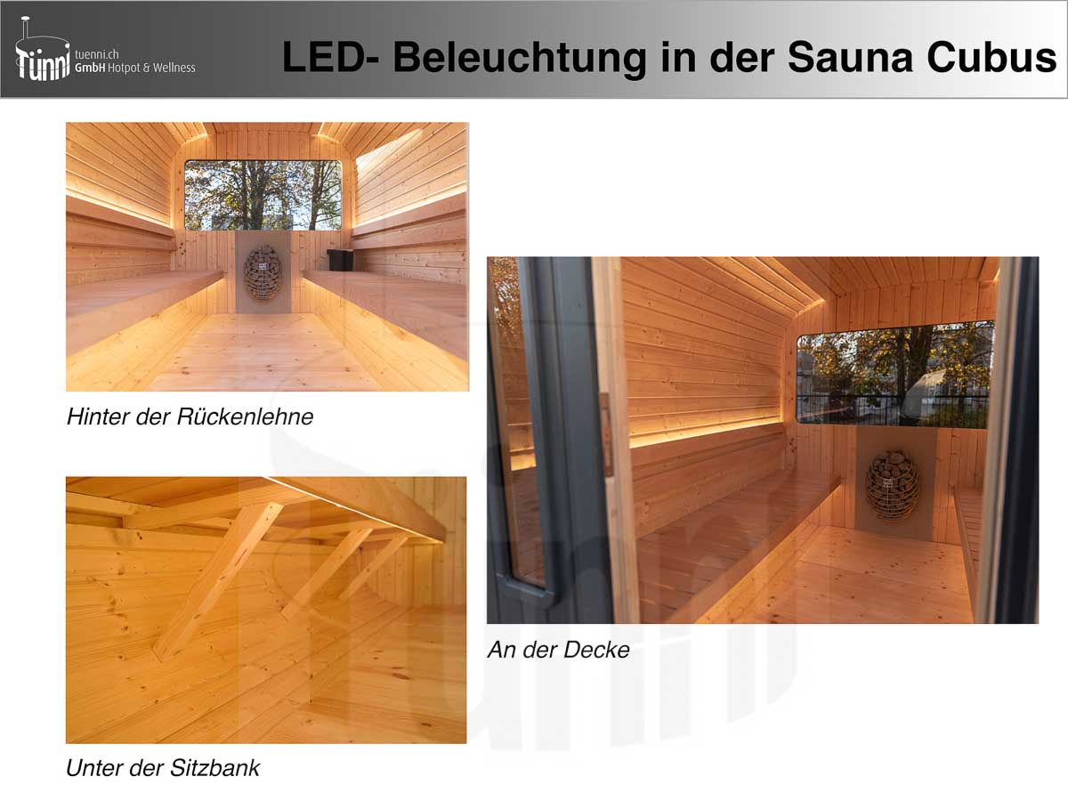 Sauna Cubus LED Licht Innen