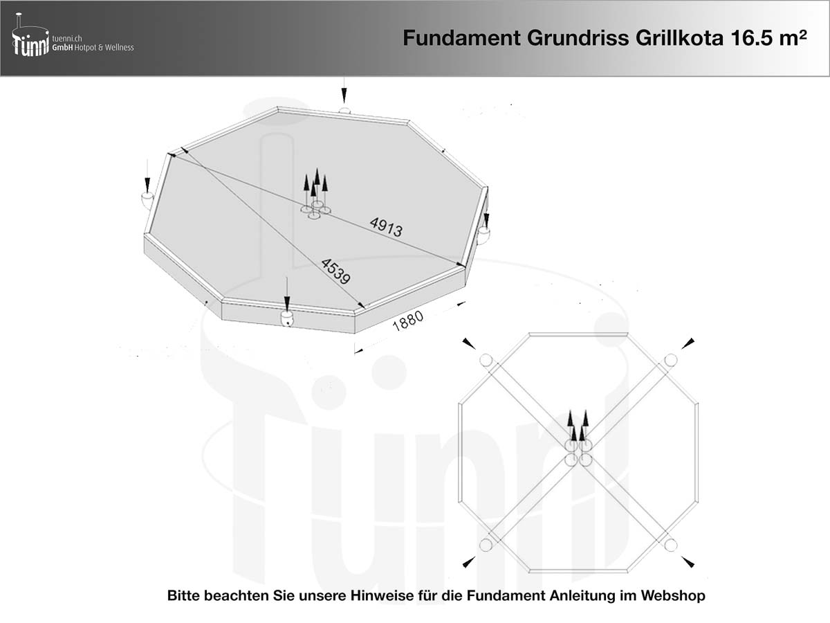 Fundamentplan Grillkota 16.5 m²