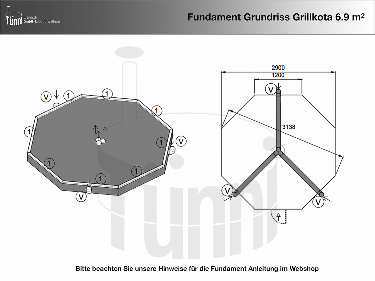 Fundamentplan Grillkota 6.9 m²