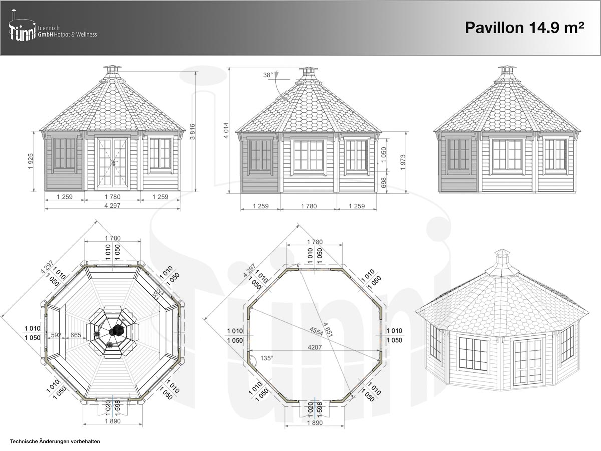 Pavillon 14.9m2 Zeichnung