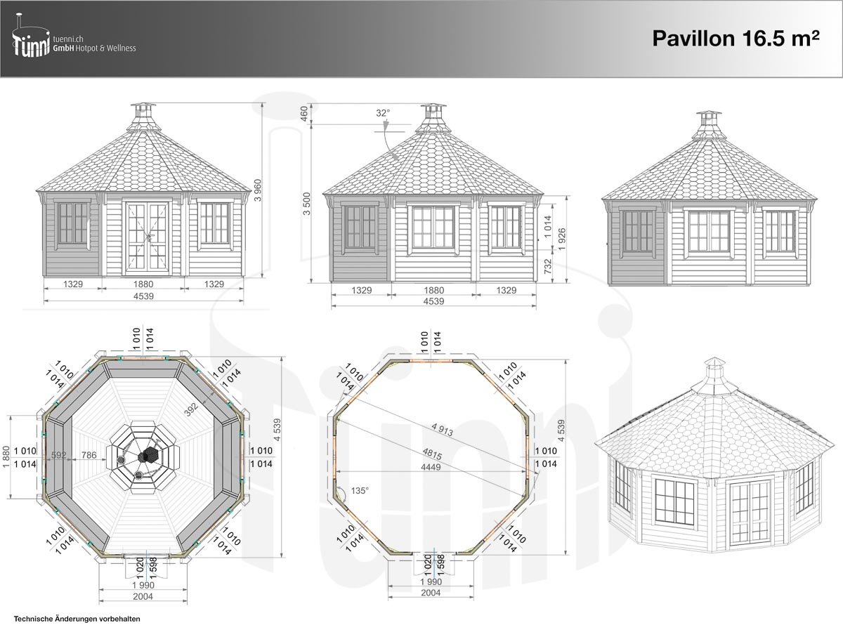 Pavillon 16.5m2 Zeichnungen