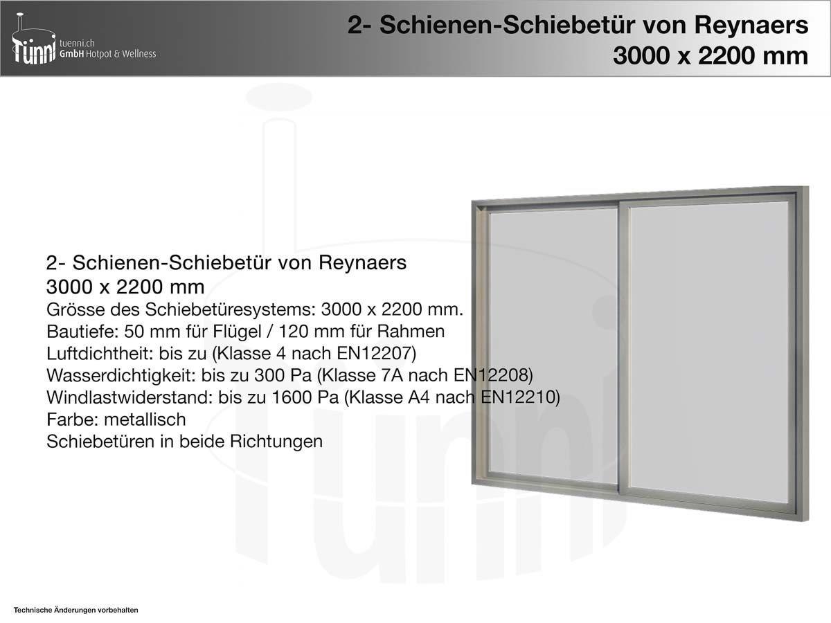 2-Schienen Schiebetuere Reynaers 3000 x 2200
